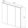 Шкаф зеркальный LEMARK UNIVERSAL 90х80 см 3-х дверный, цвет корпуса белый глянец LM90ZS-U